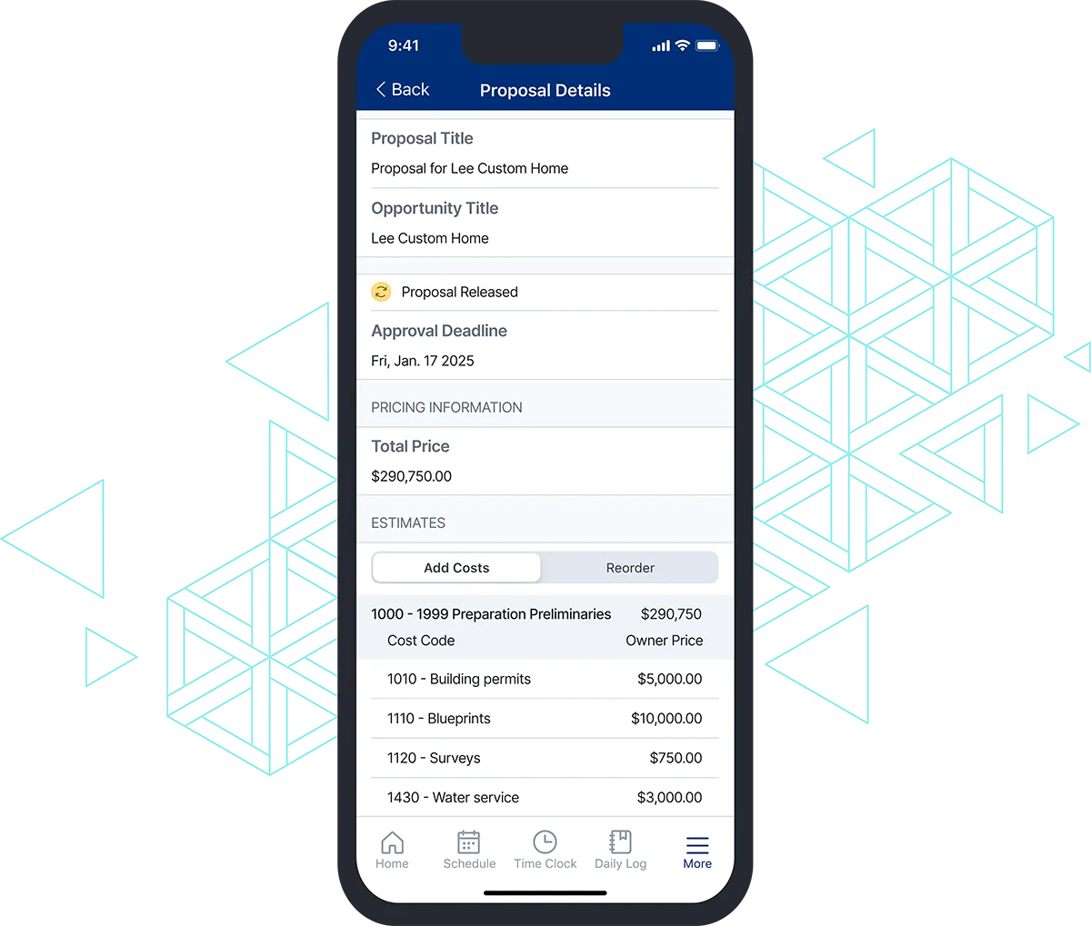 Proposal mobile product UI
